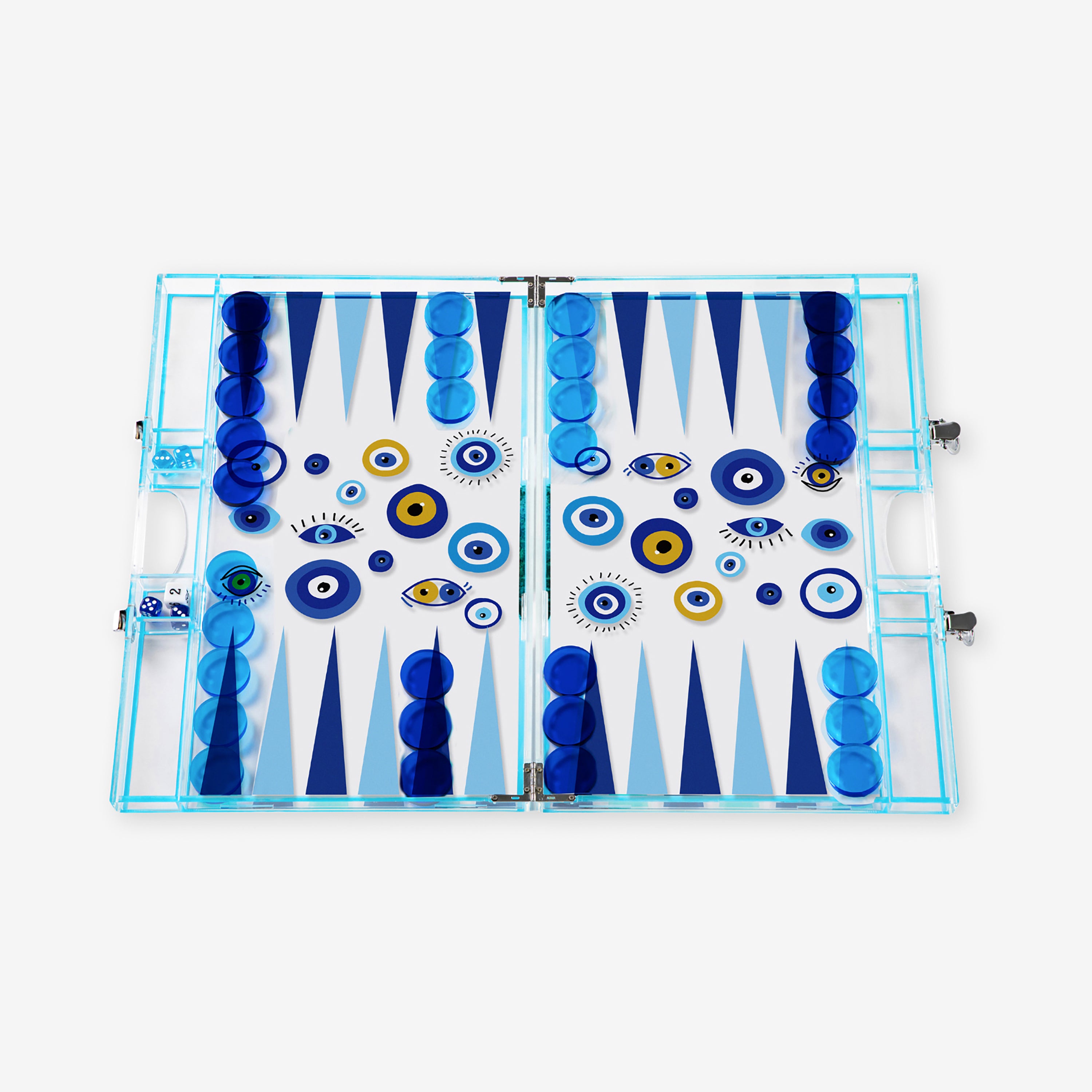 Blue Evil Eyes Backgammon