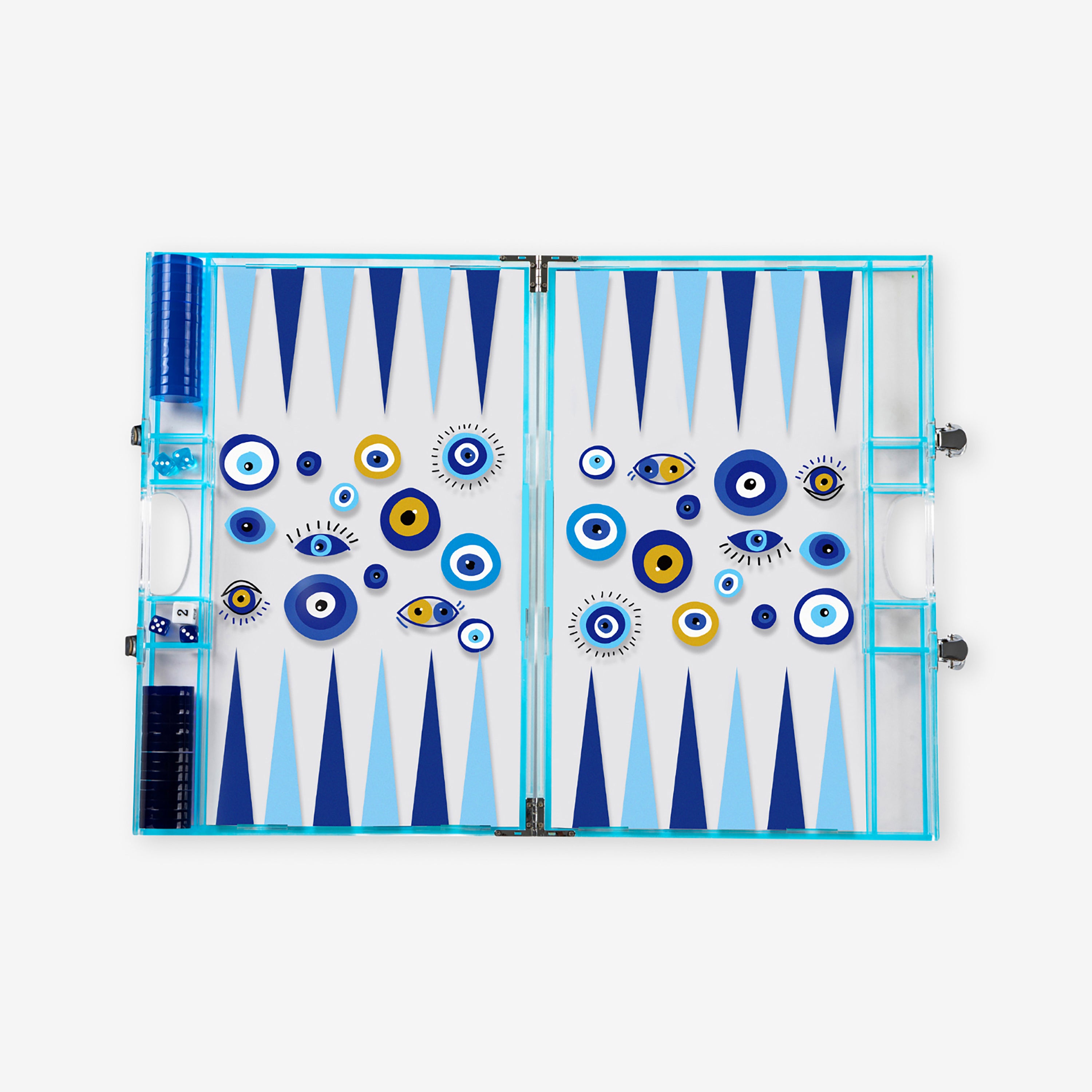 Blue Evil Eyes Backgammon