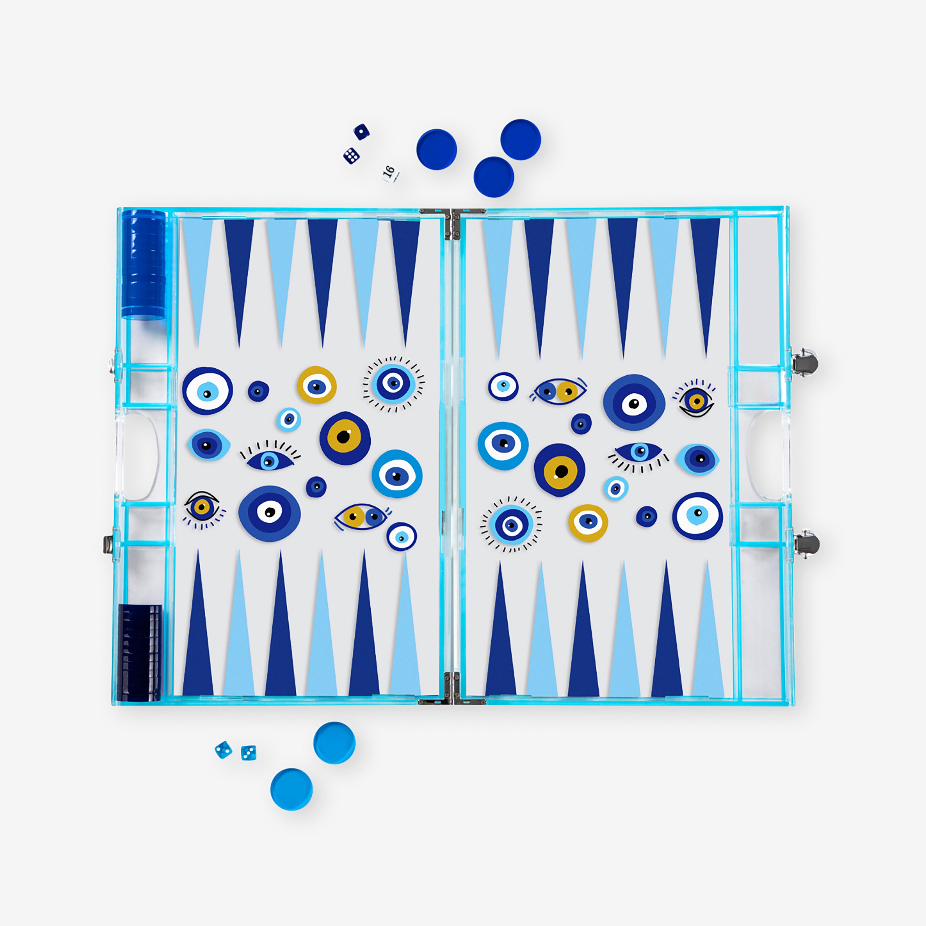 Blue Evil Eyes Backgammon